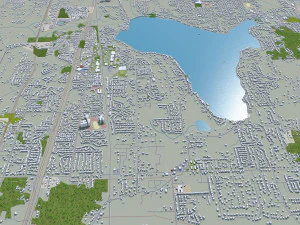 everett washington city usa 50km 3D Model