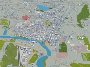 everett washington city usa 50km 3D Model