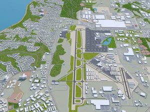 everett washington city usa 50km 3D Model