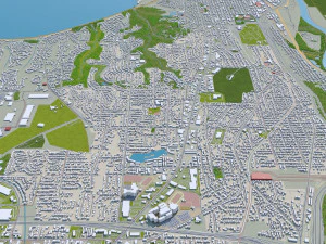 everett washington city usa 50km 3D Model