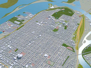 everett washington city usa 50km 3D Model