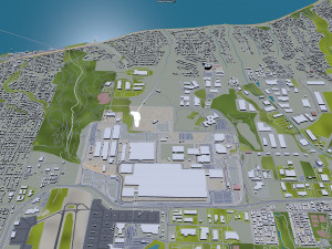 everett washington city usa 50km 3D 模型