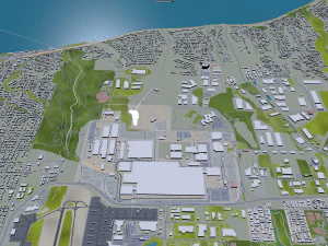 everett washington city usa 50km 3D Model