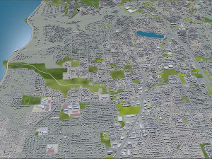 everett washington city usa 50km 3D Model