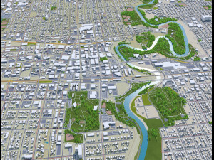 fargo city north dakota 40km 3D 模型