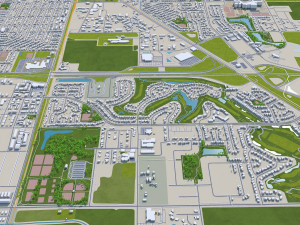 fargo city north dakota 40km 3D 模型