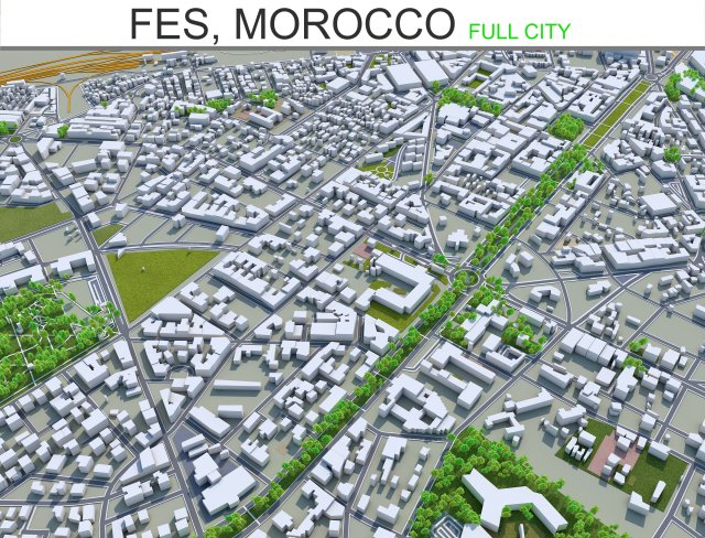 fes city morocco 40km 3D-Modell .c4d .max .obj .3ds .fbx .stl .blend 