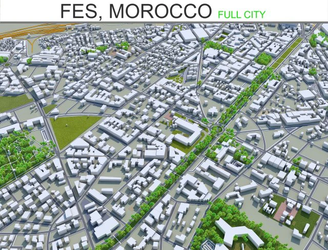 fes city morocco 40km 3D Model .c4d .max .obj .3ds .fbx .stl .blend 