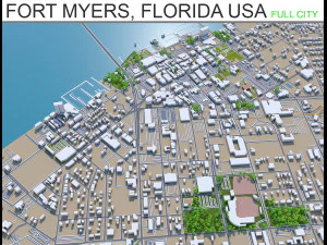 fort myers city florida 30km 3D Model