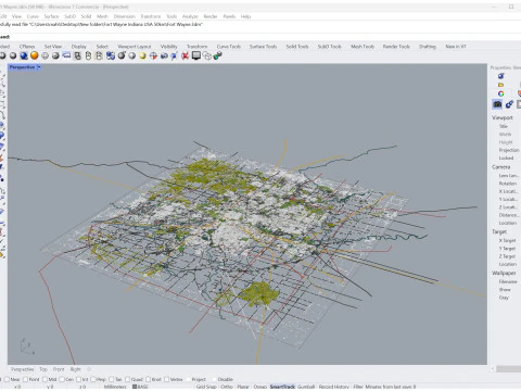 Fort wayne city united states 50km 3D Model