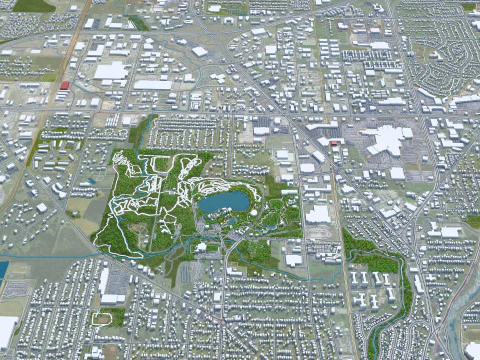Fort wayne city united states 50km 3D Model