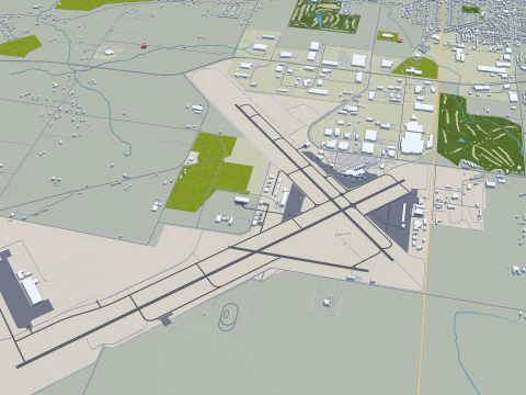 Fort wayne city united states 50km 3D Model