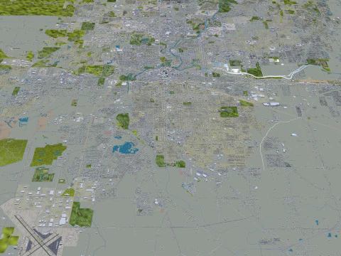 Fort wayne city united states 50km 3D Model