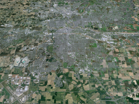 Fort wayne city united states 50km 3D मॉडल