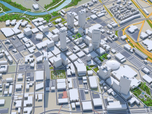 fort worth city texas 80km 3D Модель