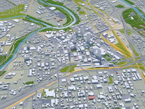 fort worth city texas 80km 3D Модель