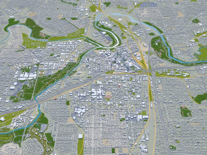 fort worth city texas 80km 3D Модель