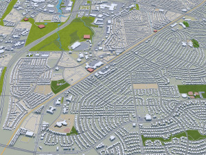 fort worth city texas 80km 3D Модель