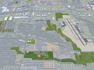 fort worth city texas 80km 3D Модель