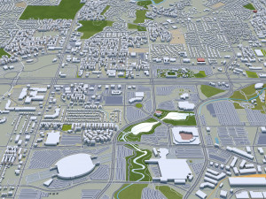 fort worth city texas 80km 3D Модель
