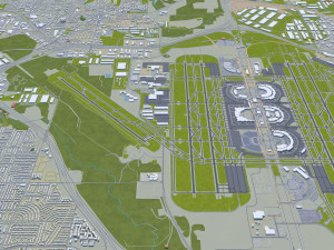 fort worth city texas 80km 3D Модель