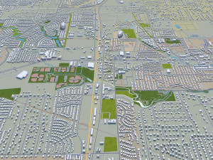fort worth city texas 80km 3D Модель