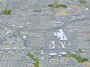 fort worth city texas 80km 3D Модель
