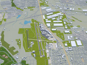 fort worth city texas 80km 3D Модель
