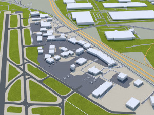 fort worth city texas 80km 3D Модель