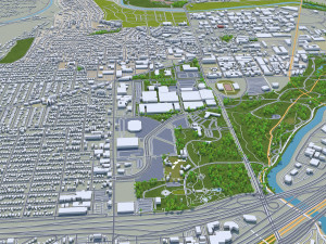 fort worth city texas 80km 3D Модель