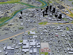 fort worth city texas 80km 3D Модель