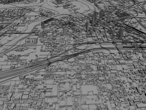 fort worth city texas 80km 3D Модель