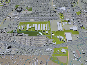 fort worth city texas 80km 3D Модель
