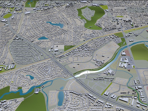 fort worth city texas 80km 3D Модель