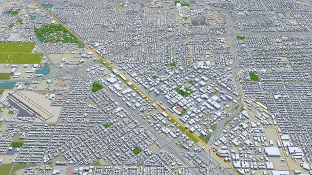 fresno city california 50km Modèle 3D .c4d .max .obj .3ds .fbx .stl .blend 