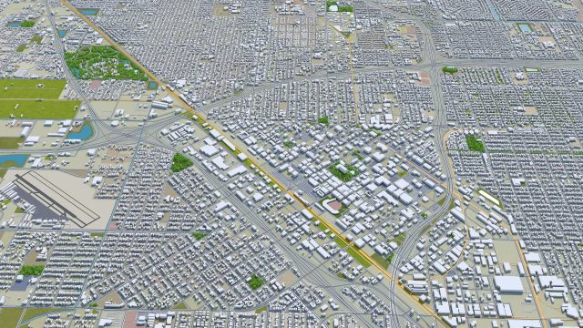 fresno city california 50km 3D Model .c4d .max .obj .3ds .fbx .stl .blend 