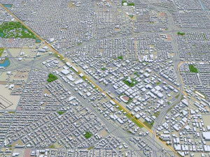 加利福尼亚州弗雷斯诺市 50 公里 3D 模型