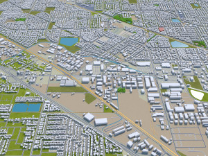 fresno city california 50km Modèle 3D