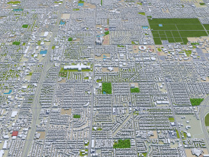 fresno city california 50km Modèle 3D