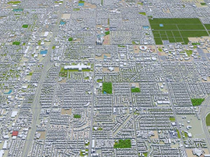 fresno city california 50km 3D Model