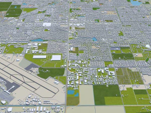 fresno city california 50km 3D Model