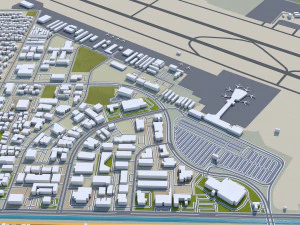 fresno city california 50km 3D Model