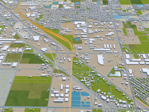 fresno city california 50km Modèle 3D
