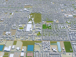 fresno city california 50km 3D Model