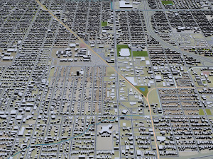 fresno city california 50km Modèle 3D