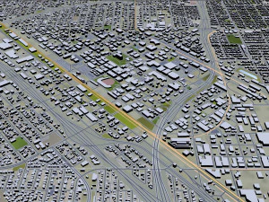 fresno city california 50km 3D Model