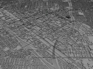 fresno city california 50km Modèle 3D