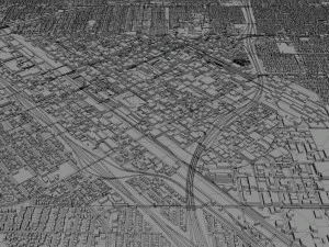 fresno city california 50km 3D Model