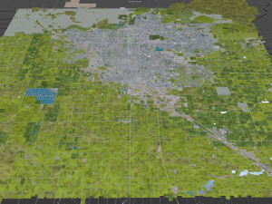 fresno city california 50km Modèle 3D