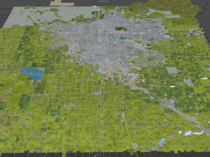 fresno city california 50km 3D Model